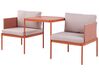 Lounge Set Aluminium orange 2-Sitzer modular Auflagen orange-weiß TERRACINA_826670