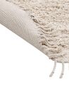 Teppich Baumwolle hellbeige ⌀ 140 cm Fransen Shaggy BITLIS_837847
