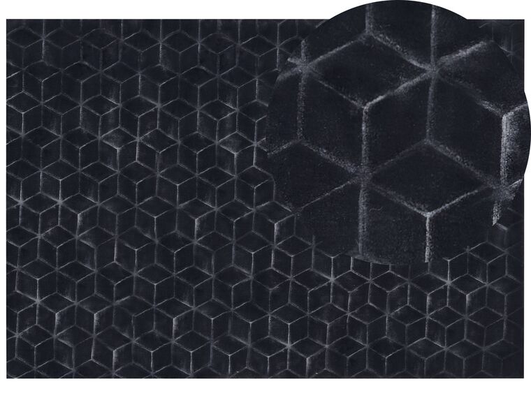 Fekete műnyúlszőrme szőnyeg 160 x 230 cm THATTA_858395