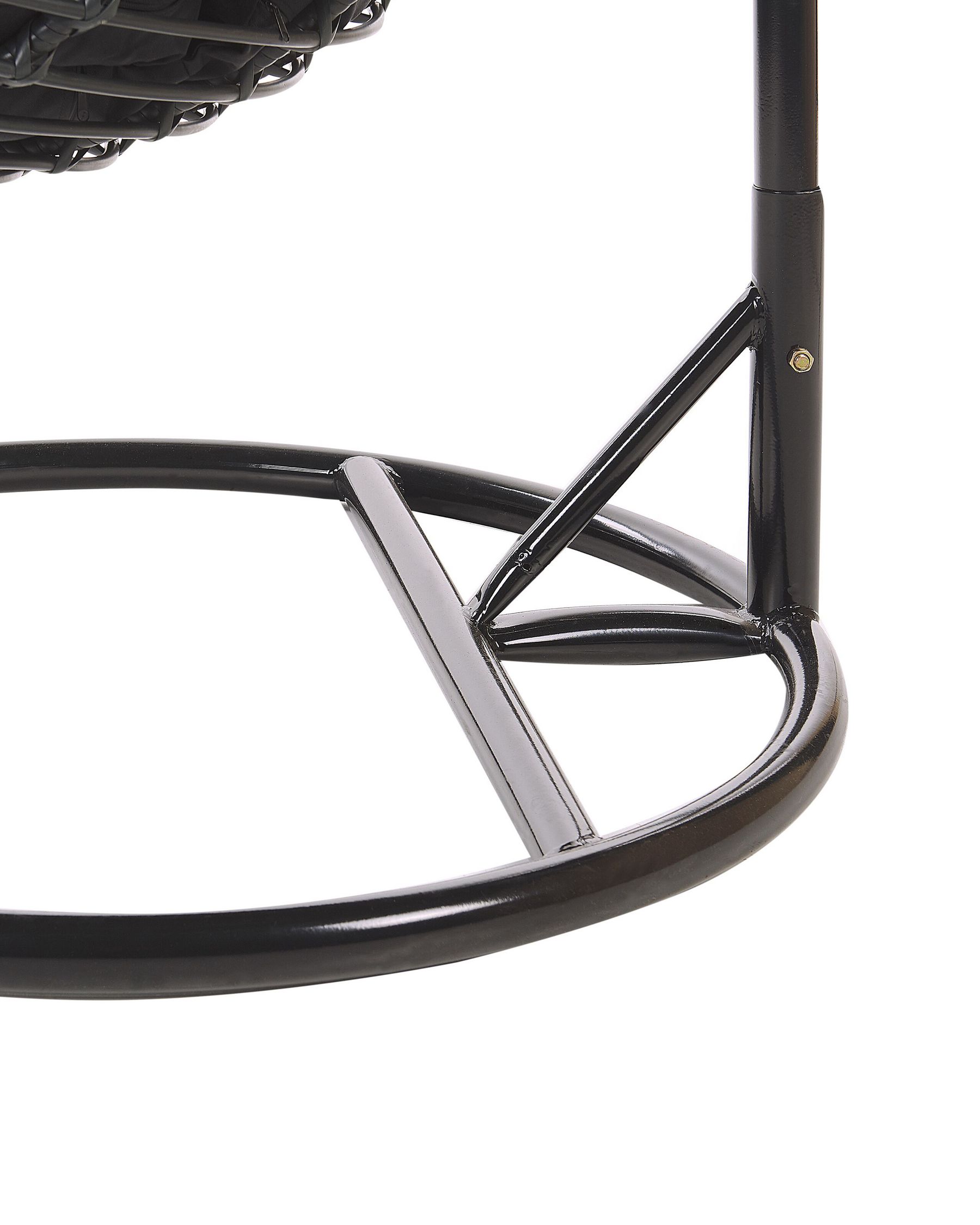 PE Rattan Hanging Chair with Stand Black TOLLO Beliani.co.uk