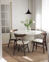 Set of 2 Wooden Dining Chairs Dark Wood and White LYNN_824407