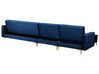 Right Hand Modular Velvet Sofa Navy Blue ABERDEEN_752334