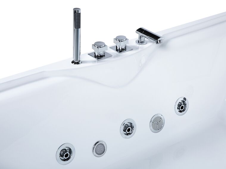 Whirlpool Bath with LED 1800 x 900 mm White MARQUIS | Beliani.co.uk
