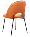 Conjunto de 2 cadeiras de jantar em veludo laranja COVELO_859977