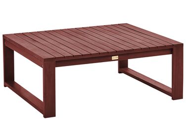 Table basse de jardin en bois d'acacia teinte acajou 90 x 75 cm TIMOR II