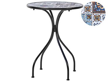 Metal Garden Bistro Table ø 60 cm Black CIVITA