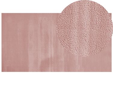 Koberec z umelej zajačej kožušiny 80 x 150 cm ružový MIRPUR