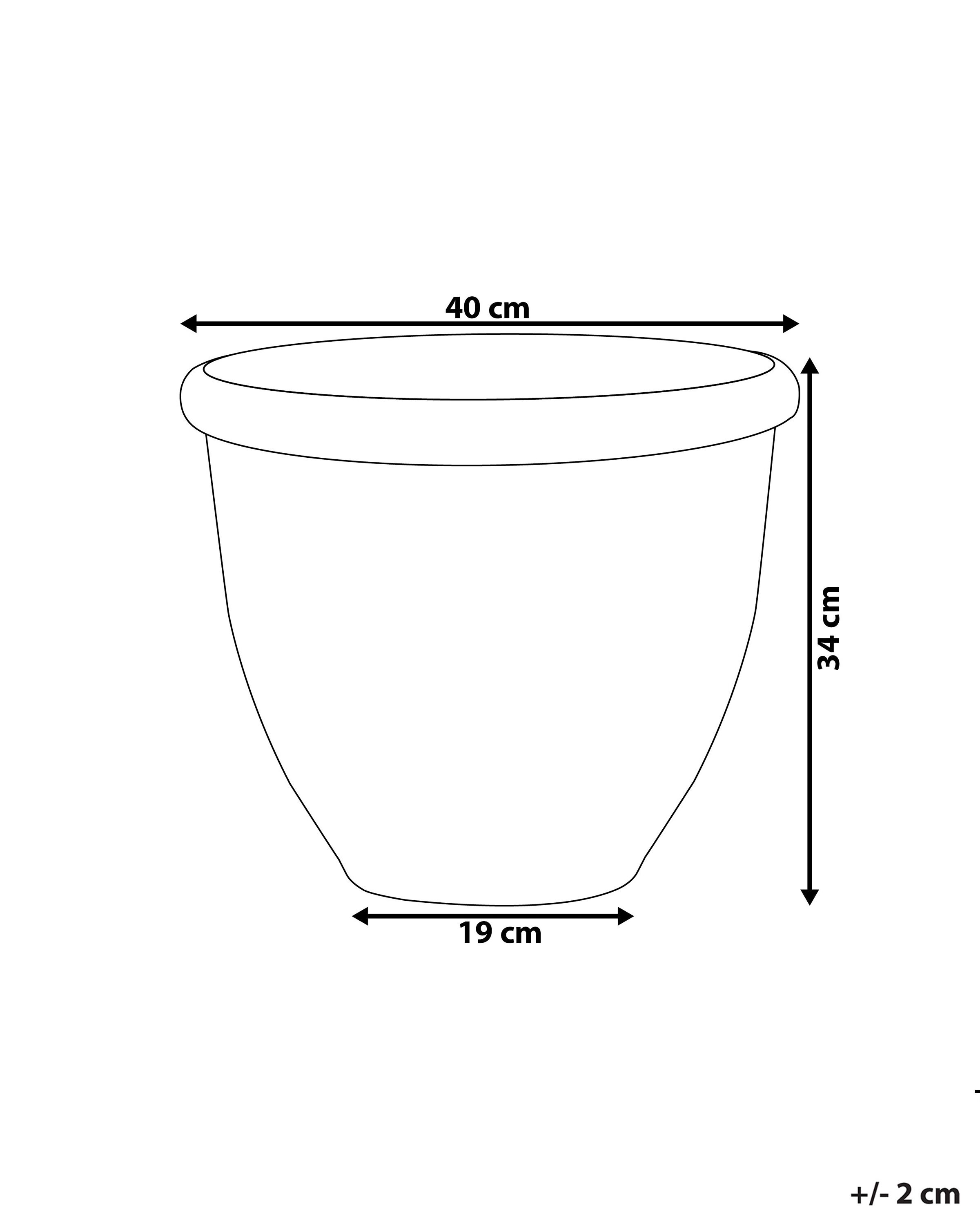 Blim Firenze Vaso Per Fiori In Plastica Riciclabile, Marrone Scuro, Diametro 40 Cm, Design Moderno E Classico Per Interni Ed Esterni