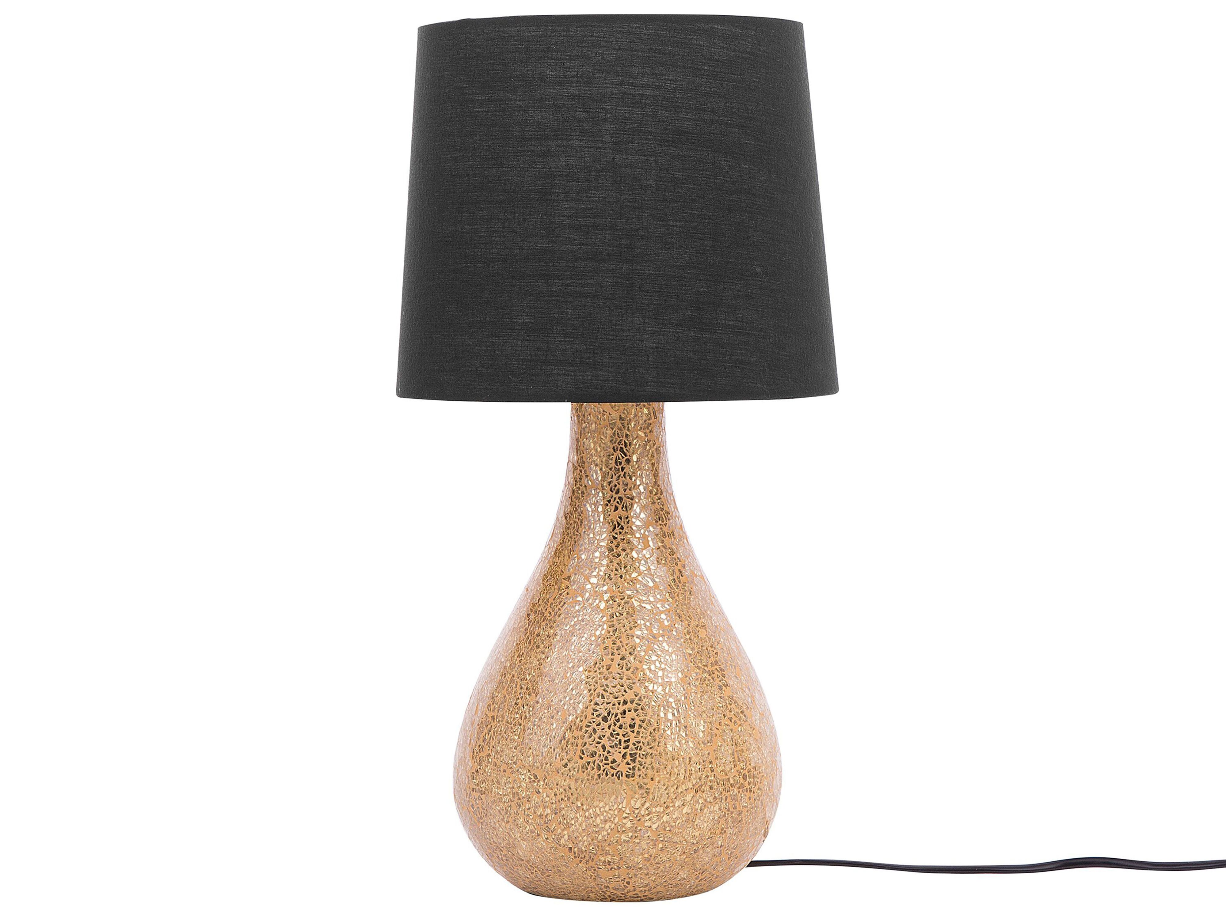 Lampe A Poser Noire Et Doree Abrams Beliani Fr