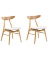 Conjunto de 2 sillas de comedor de madera de caucho clara/gris claro LYNN_858542