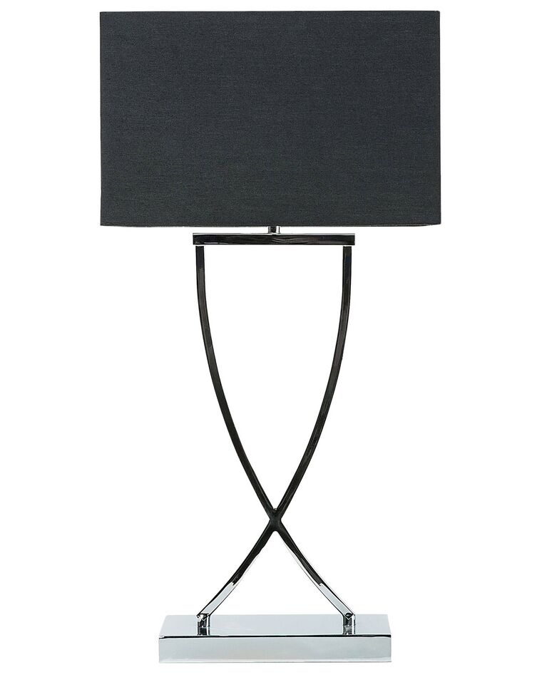 Lampada da tavolo metallo nero e argento 62 cm YASUNI_673279