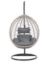 PE Rattan Hanging Chair with Stand Grey TOLLO_763794