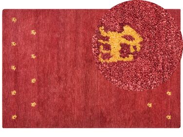 Tapis gabbeh en laine 200 x 300 cm rouge YARALI