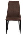 Set of 2 Faux Leather Dining Chairs Brown CLAYTON_780345
