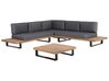 5 Seater Certified Acacia Wood Garden Corner Sofa Set Grey MYKONOS_737844