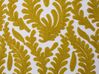 Conjunto de 2 cojines de algodón amarillo mostaza/blanco bordado 45 x 45 cm PRIMULA_770976
