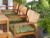 Set of 8 Acacia Wood Garden Dining Chairs with Leaf Pattern Green Cushions SASSARI_774908