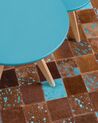 Teppich Kuhfell braun-blau 160 x 230 cm Patchwork ALIAGA_539242