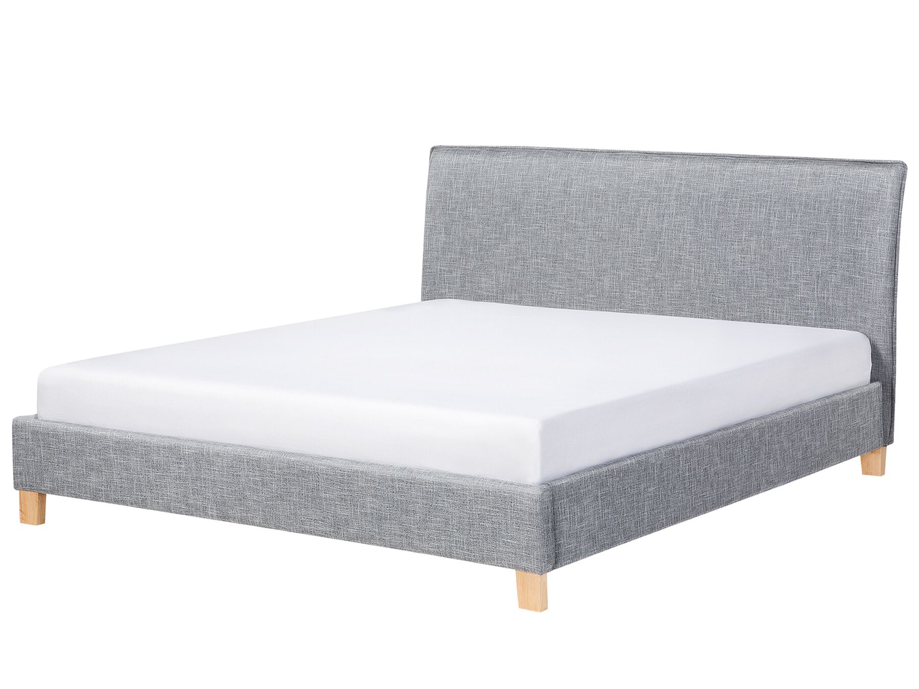 Modern Minimalist Linen Fabric EU Super King Size Bed Frame 6ft Grey Sennez