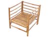 Conjunto esquinero de jardín 5 plazas con sillón de bambú blanco crema CERRETO_909561