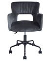 Krzesło biurowe regulowane welurowe czarne SANILAC_855182