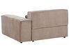 Left Hand 2-Seater Modular Fabric Corner Sofa with Ottoman Brown HELLNAR_912340