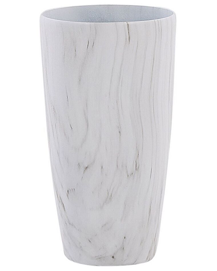 Vaso para plantas com efeito de mármore branca 32 x 32 x 58 cm LIMENARI_772813