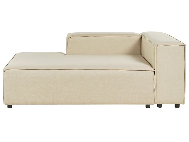 Right Hand Linen Chaise Lounge Beige APRICA_860305