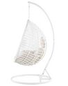 PE Rattan Hanging Chair with Stand White FANO_724371