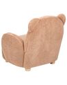 Børnelænestol med bamse i imiteret pels brun BOO_886958