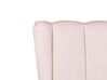 Cama de casal com entrada USB em veludo rosa pastel 160 x 200 cm MARIBEL_870543