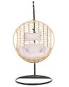 PE Rattan Hanging Chair with Stand Natural ASPIO_763701