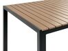 Zestaw ogrodowy stół i 2 ławki jasne drewno z czarnym NARDO_862919