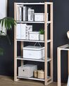 4 Tier Bookcase White and Light Wood JENKS_790295