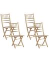 Zestaw 4 krzeseł drewniany złoty MACHIAS_782815