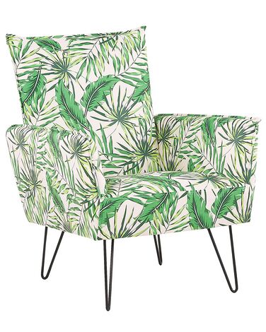 Fauteuil stof groen/wit RIBE