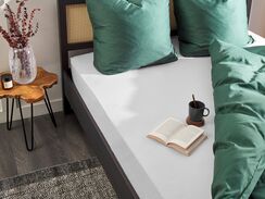 Бавовняне простирадло аркуш 200 x 200 см білий JANBU Бавовняне простирадло 200 x 200 см, біле JANBU