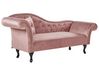 Chaise longue fluweel roze linkszijdig LATTES_793760