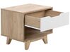 1 Drawer Bedside Table Light Wood with White SPENCER_749640