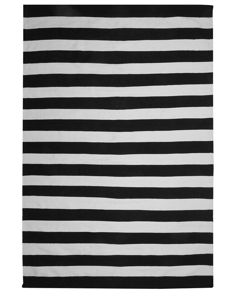 Vloerkleed polyester zwart/wit 160 x 230 cm TAVAS_714796