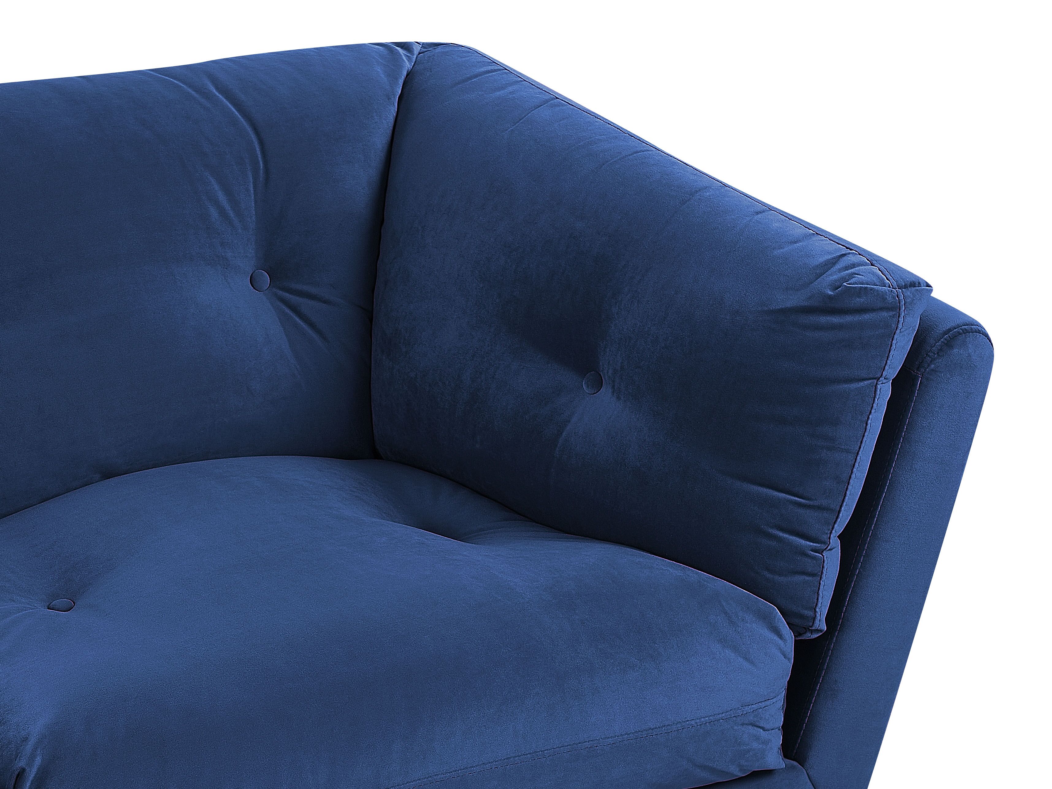 Sofa 3-osobowa welurowa niebieska LENVIK