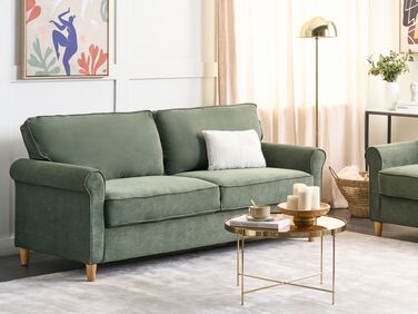 3-seters sofa kordfløyel mørkegrønn RONNEBY