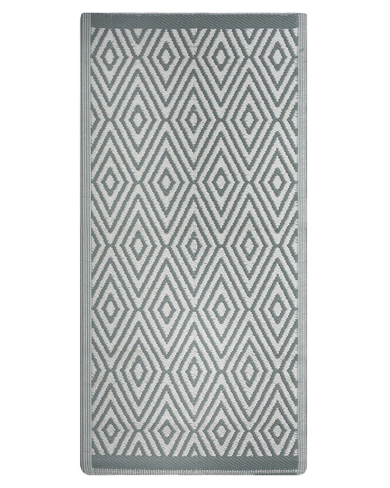 Outdoor Teppich hellgrün 90 x 150 cm geometrisches Muster Kurzflor SIKAR_716036
