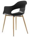 Conjunto de 2 sillas de comedor negro/madera clara UTICA_775254