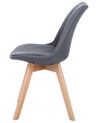 Conjunto de 2 sillas de comedor de poliéster gris grafito/madera clara DAKOTA II_728821