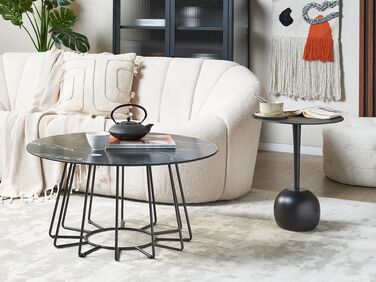 Sofabord marmoreffekt svart BERNIE