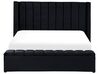 Zamatová posteľ s úložným priestorom 180 x 200 cm čierna NOYERS_834576