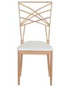 Conjunto de 2 sillas de comedor de metal rosa dorado/blanco GIRARD_775188