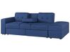 Sofá-cama de 3 lugares com repousa-pés  em tecido azul marinho  FALSTER_751474