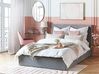 Zamatová posteľ s úložným priestorom 140 x 200 cm sivá LORIENT_827064
